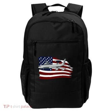 E3 Sentry Awacs Plane Us Flag Usa Backpack