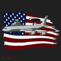 E3 Sentry Awacs Plane Us Flag Usa Beanie thumb 2
