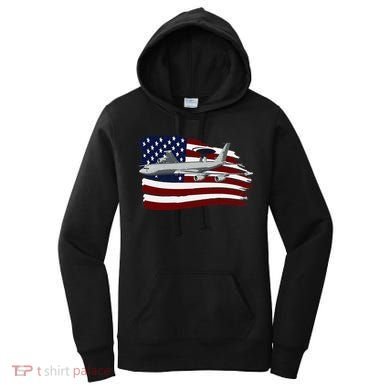 E3 Sentry Awacs Plane Us Flag Usa Women's Hoodie