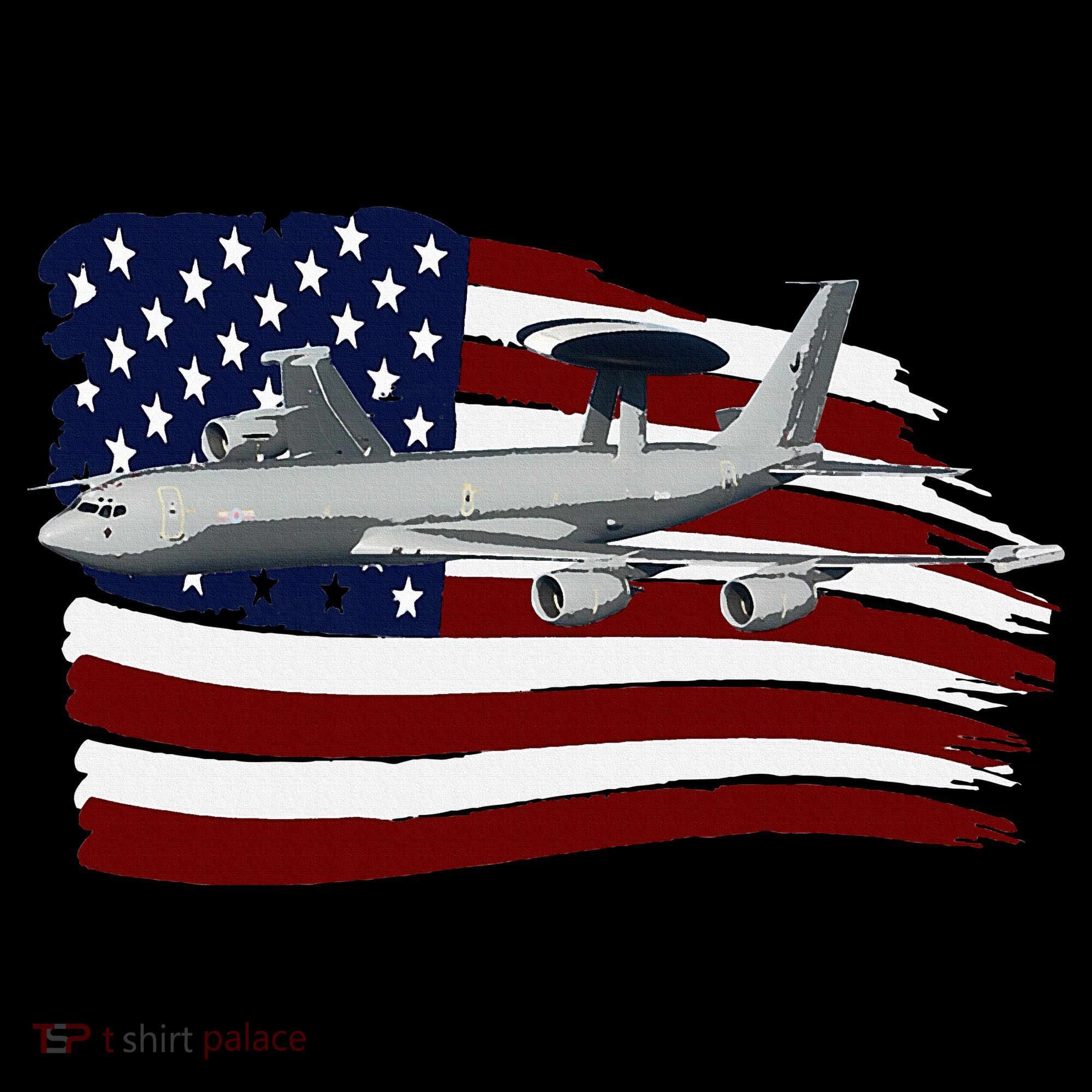 E3 Sentry Awacs Plane Us Flag Usa Women's Hoodie