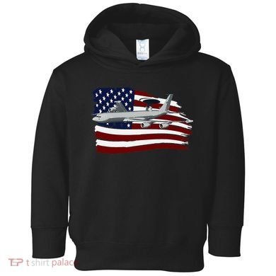 E3 Sentry Awacs Plane Us Flag Usa Toddler Hoodie