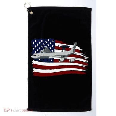 E3 Sentry Awacs Plane Us Flag Usa Golf Towel