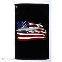 E3 Sentry Awacs Plane Us Flag Usa Golf Towel thumb 0