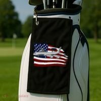 E3 Sentry Awacs Plane Us Flag Usa Golf Towel thumb 2