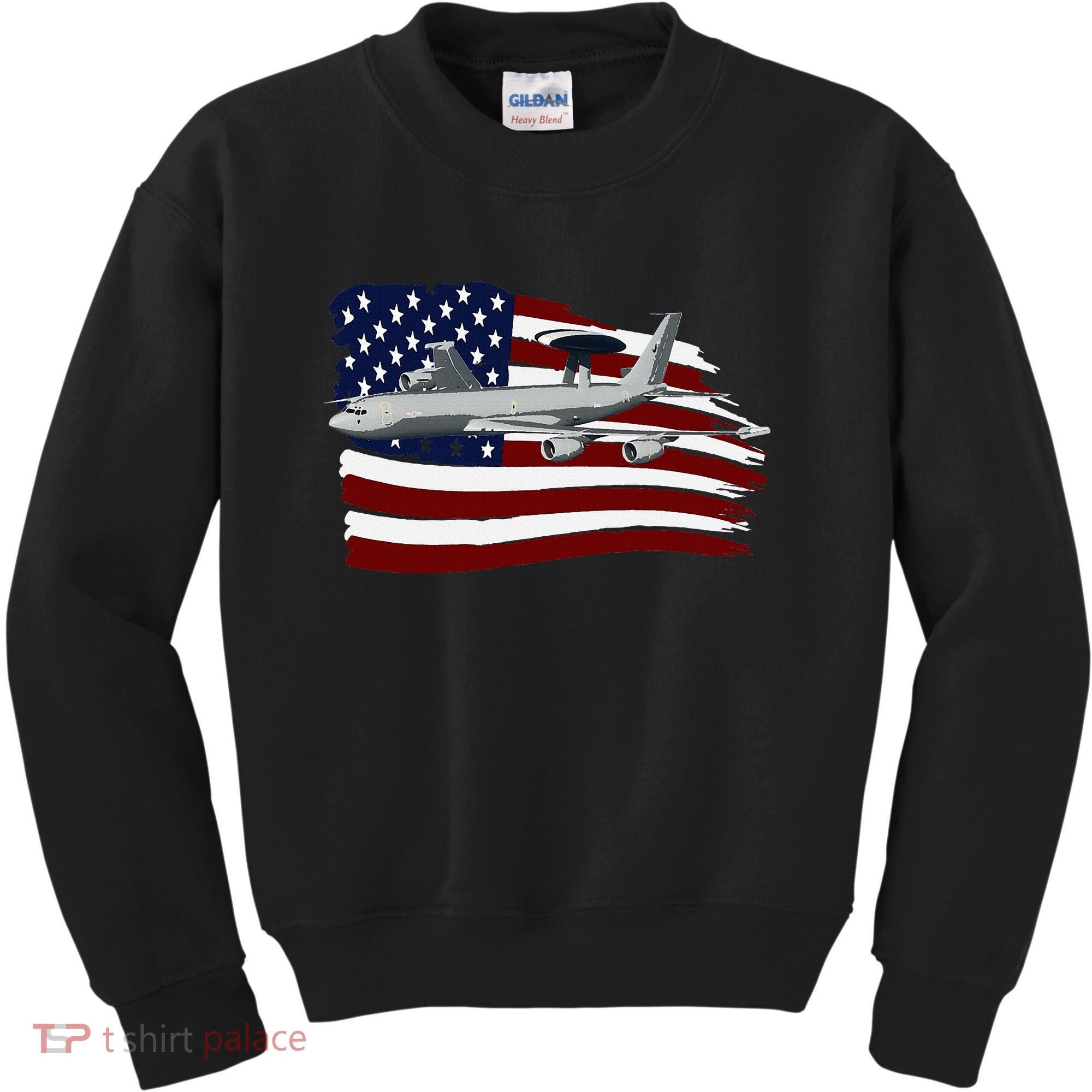 E3 Sentry Awacs Plane Us Flag Usa Kids Sweatshirt