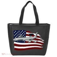 E3 Sentry Awacs Plane Us Flag Usa Tote Bag thumb 0