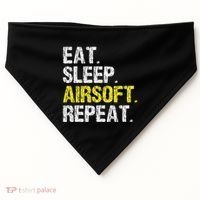 Eat Sleep Airsoft Repeat Air Soft Cool USA-Made Doggie Bandana thumb 0