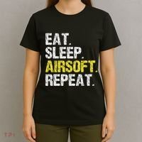 Eat Sleep Airsoft Repeat Air Soft Cool T-Shirt thumb 4