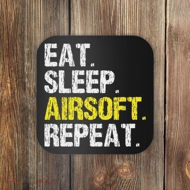 Eat Sleep Airsoft Repeat Air Soft Cool Coaster