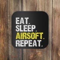 Eat Sleep Airsoft Repeat Air Soft Cool Coaster thumb 0