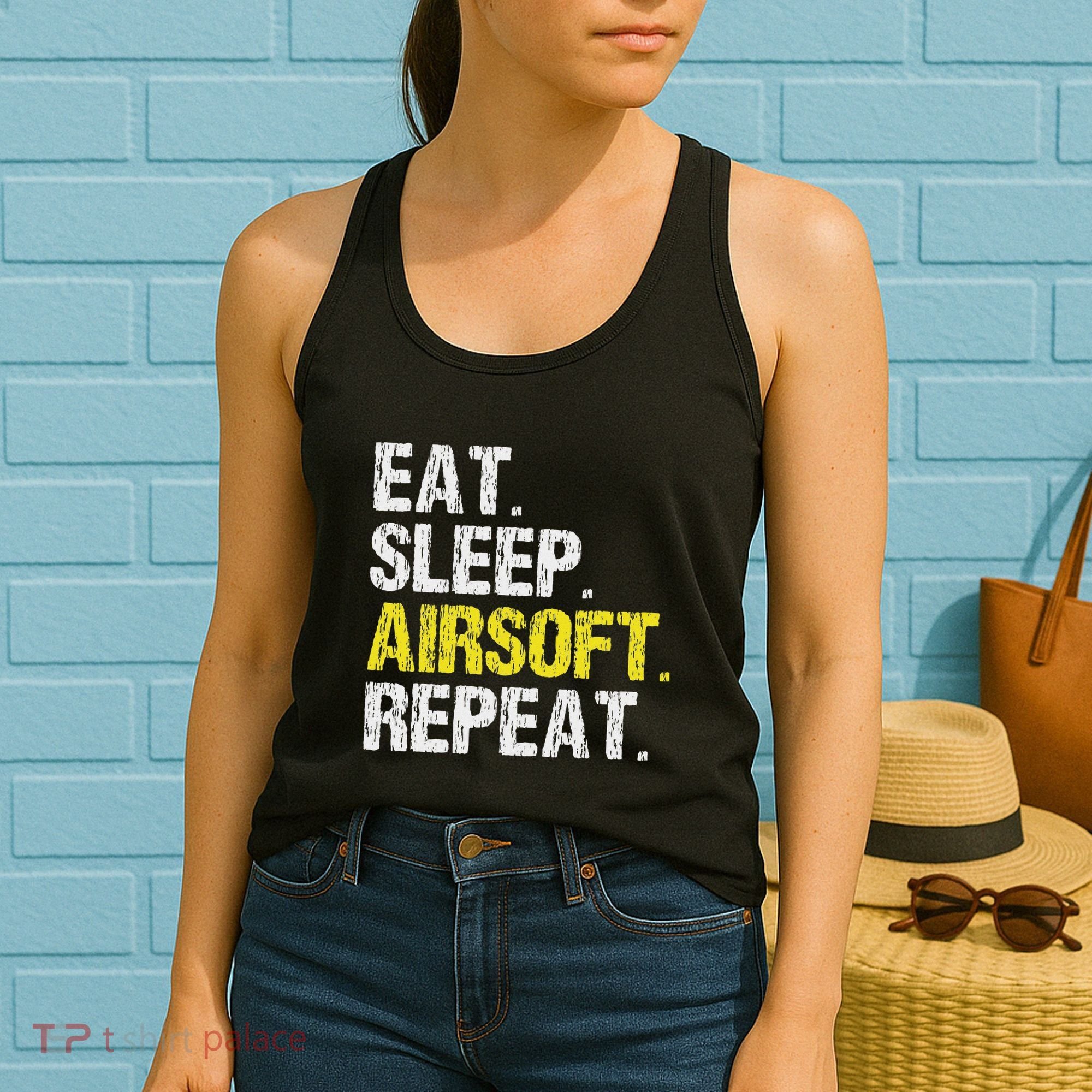 Eat Sleep Airsoft Repeat Air Soft Cool Women's Tank Top