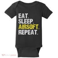 Eat Sleep Airsoft Repeat Air Soft Cool Baby Bodysuit thumb 0
