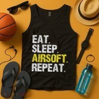Eat Sleep Airsoft Repeat Air Soft Cool Tank Top thumb 4