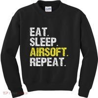 Eat Sleep Airsoft Repeat Air Soft Cool Kids Sweatshirt thumb 0