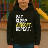 Eat Sleep Airsoft Repeat Air Soft Cool Kids Hoodie thumb 3