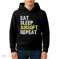 Eat Sleep Airsoft Repeat Air Soft Cool Kids Hoodie thumb 4