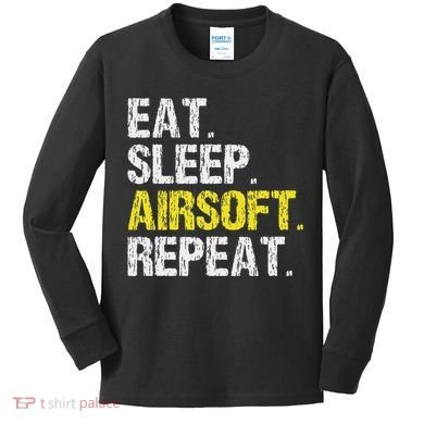 Eat Sleep Airsoft Repeat Air Soft Cool Kids Long Sleeve Shirt