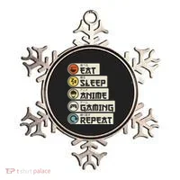 Eat Sleep Anime Gaming Repeat Kawaii Ornament thumb 0