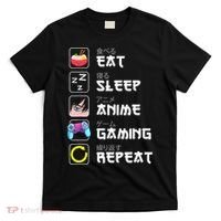Eat Sleep Anime Gaming Repeat Japan Kawaii Manga Anime Gifts T-Shirt thumb 0