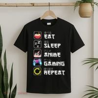 Eat Sleep Anime Gaming Repeat Japan Kawaii Manga Anime Gifts T-Shirt thumb 2