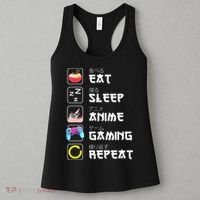 Eat Sleep Anime Gaming Repeat Japan Kawaii Manga Anime Gifts Women's Tank Top thumb 3