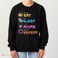Eat Sleep Anime Repeat Anime Manga Women's Sweatshirt thumb 0