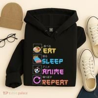 Eat Sleep Anime Repeat Anime Manga Hoodie thumb 4