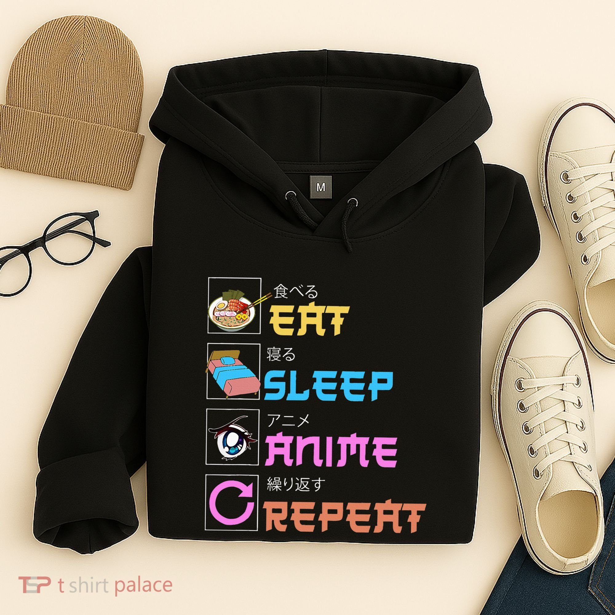 Eat Sleep Anime Repeat Anime Manga Hoodie