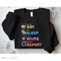 Eat Sleep Anime Repeat Anime Manga Sweatshirt thumb 2