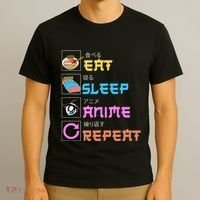 Eat Sleep Anime Repeat Anime Manga T-Shirt thumb 3