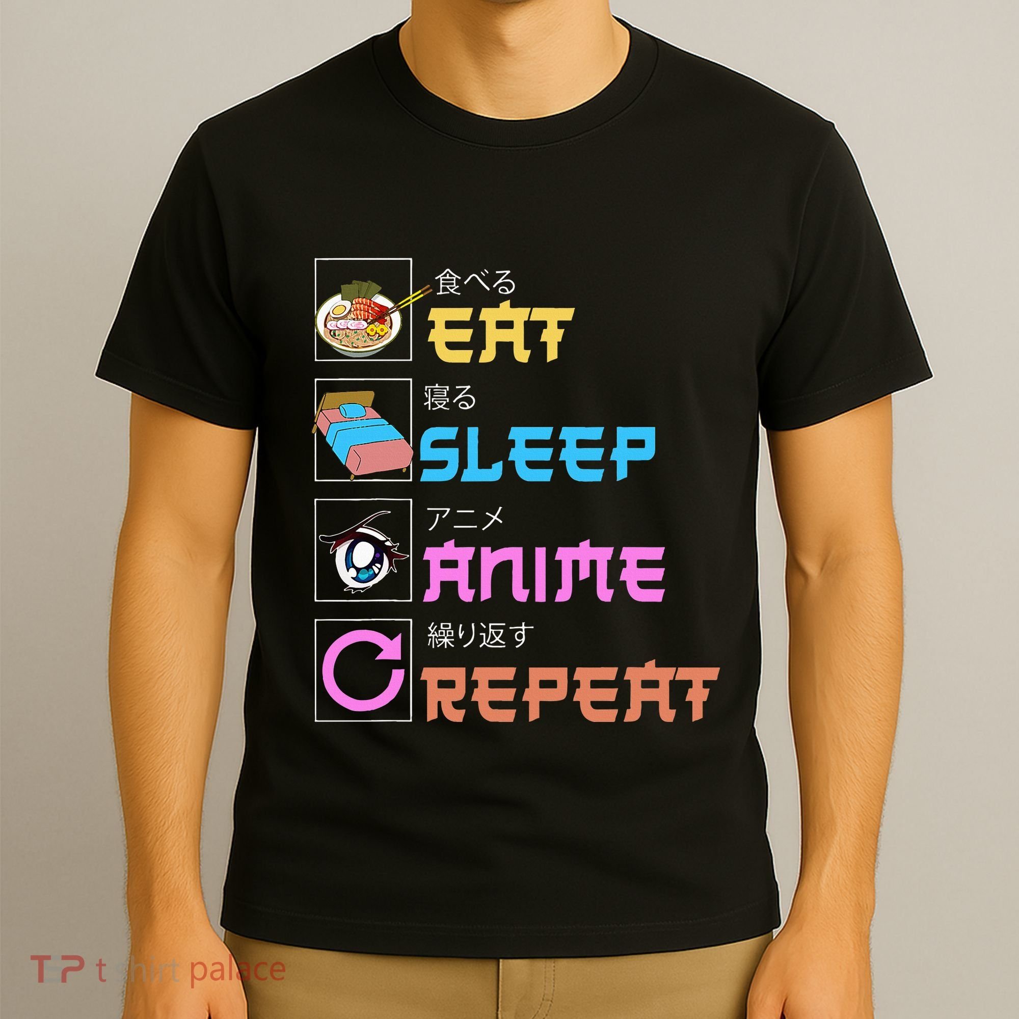 Eat Sleep Anime Repeat Anime Manga T-Shirt