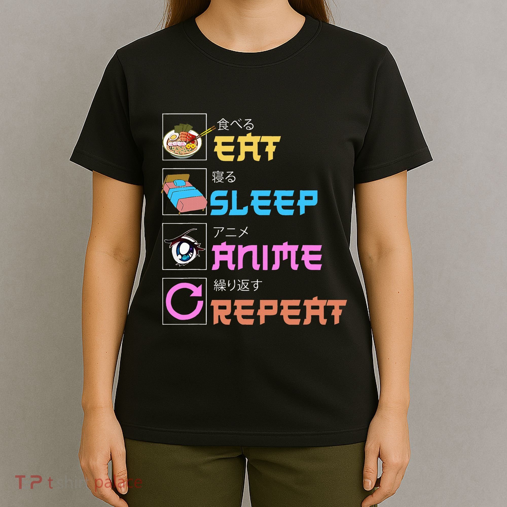 Eat Sleep Anime Repeat Anime Manga T-Shirt