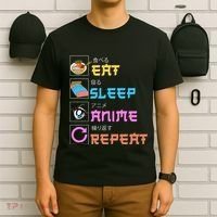 Eat Sleep Anime Repeat Anime Manga T-Shirt thumb 6