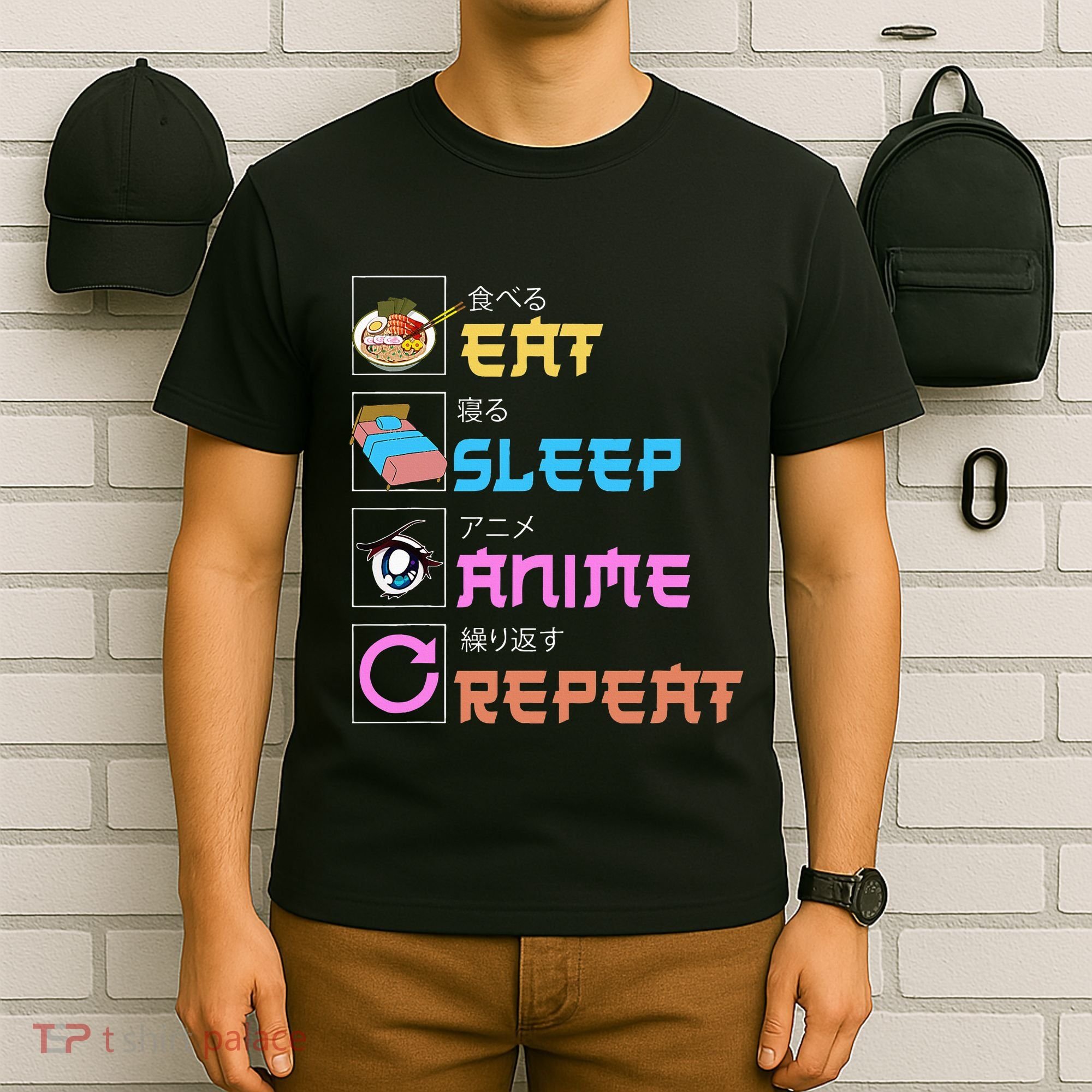 Eat Sleep Anime Repeat Anime Manga T-Shirt