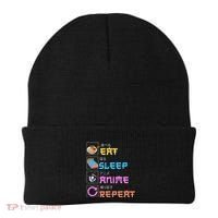 Eat Sleep Anime Repeat Anime Manga Beanie thumb 0