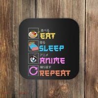 Eat Sleep Anime Repeat Anime Manga Coaster thumb 0