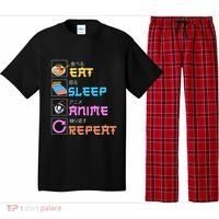 Eat Sleep Anime Repeat Anime Manga Pajama Set thumb 0