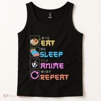 Eat Sleep Anime Repeat Anime Manga Tank Top thumb 2