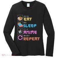 Eat Sleep Anime Repeat Anime Manga Women's Long Sleeve Shirt thumb 0