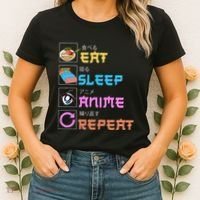 Eat Sleep Anime Repeat Anime Manga Women's T-Shirt thumb 2
