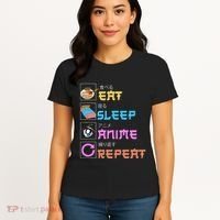 Eat Sleep Anime Repeat Anime Manga Women's T-Shirt thumb 4