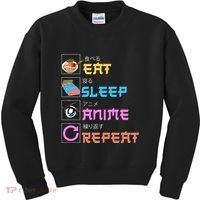 Eat Sleep Anime Repeat Anime Manga Kids Sweatshirt thumb 0