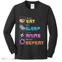 Eat Sleep Anime Repeat Anime Manga Kids Long Sleeve Shirt thumb 0