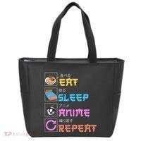 Eat Sleep Anime Repeat Anime Manga Tote Bag thumb 0