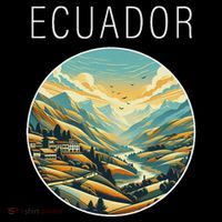 Ecuador Scenery Art Deco Button thumb 1