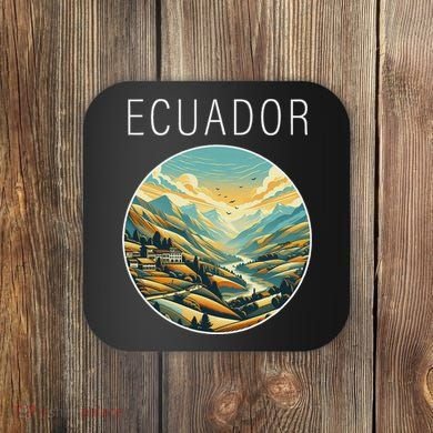 Ecuador Scenery Art Deco Coaster