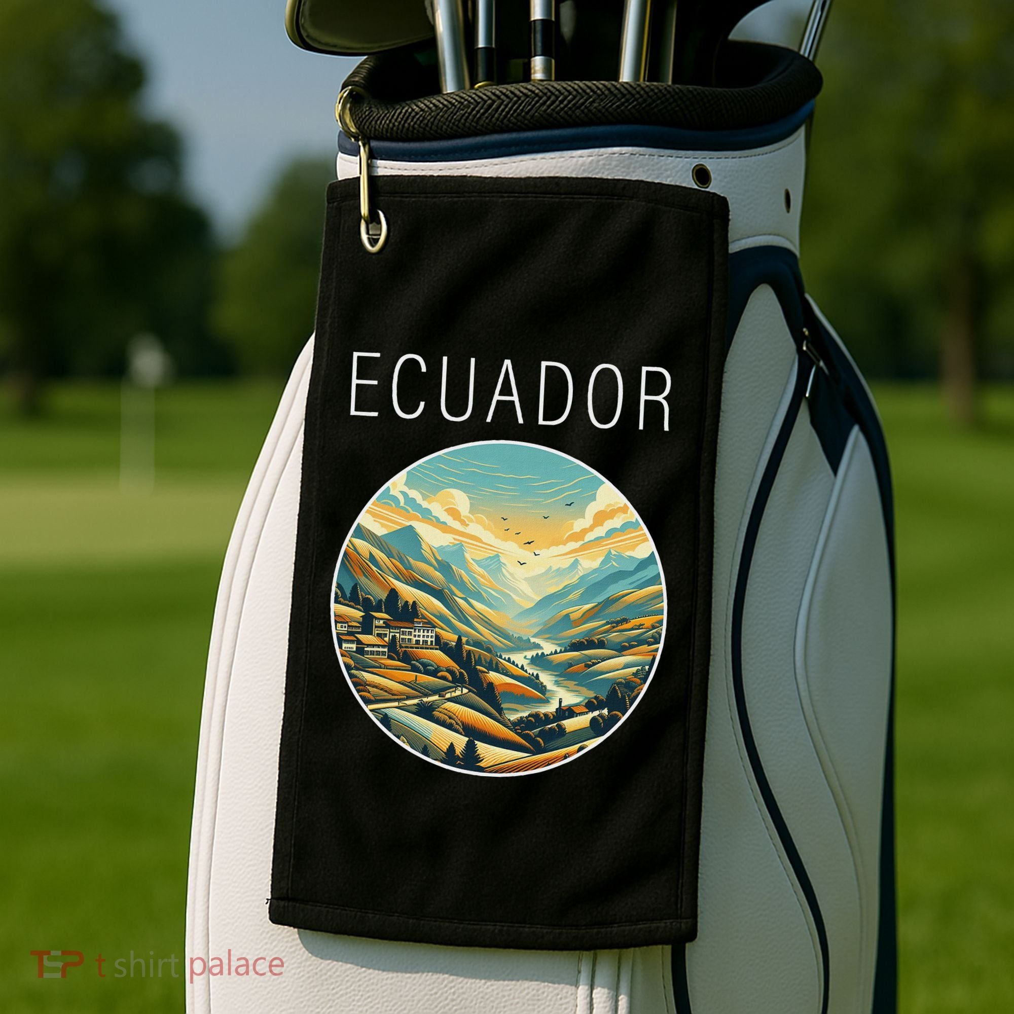 Ecuador Scenery Art Deco Golf Towel