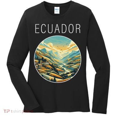 Ecuador Scenery Art Deco Women's Long Sleeve Shirt