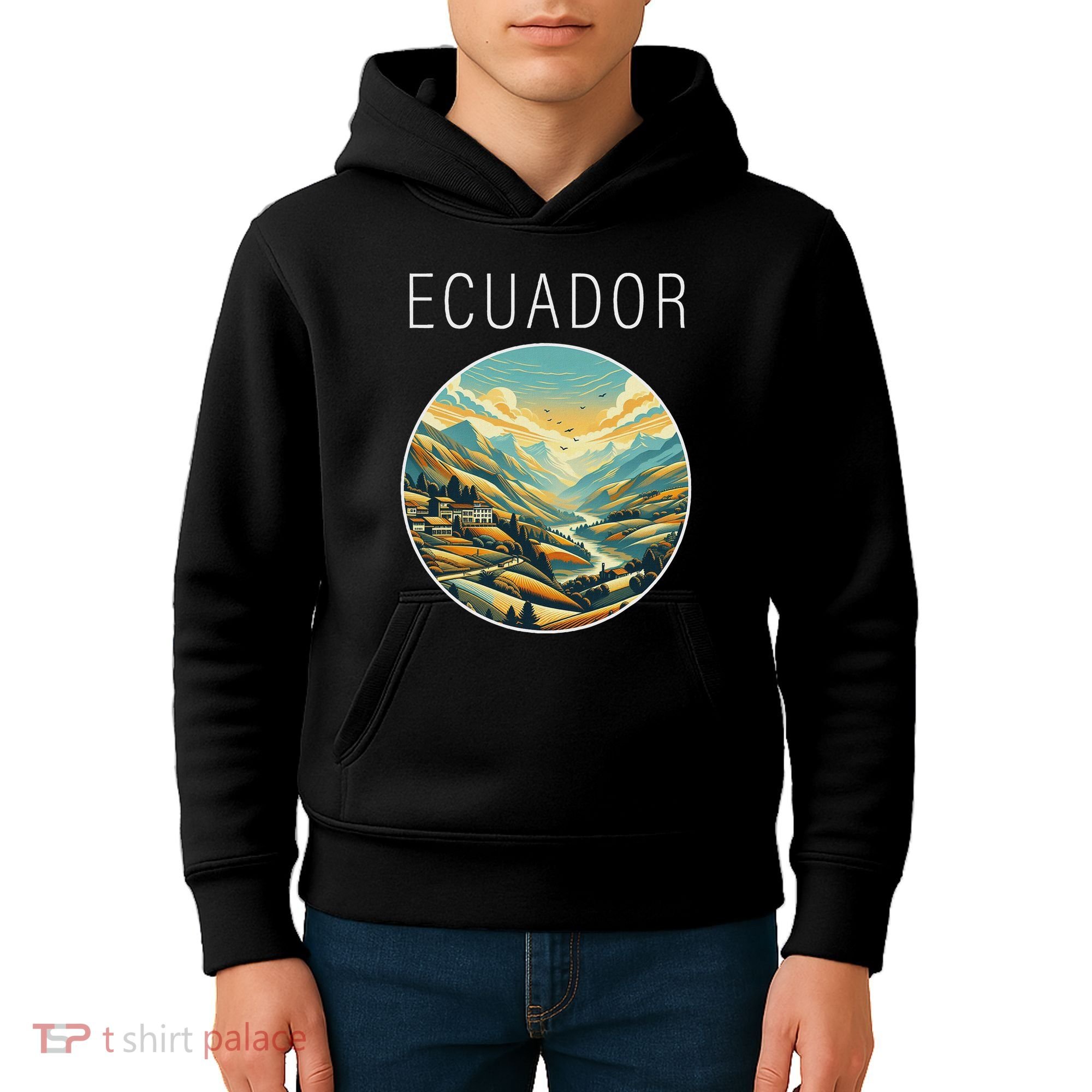 Ecuador Scenery Art Deco Kids Hoodie