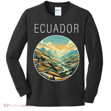 Ecuador Scenery Art Deco Kids Long Sleeve Shirt